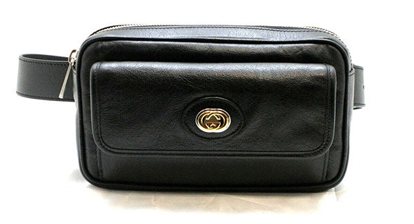 GUCCI Leather Interlocking G Belt Bag