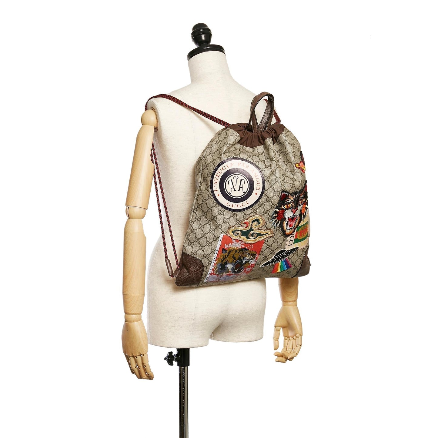 Gucci GG Supreme Courrier Drawstring Backpack