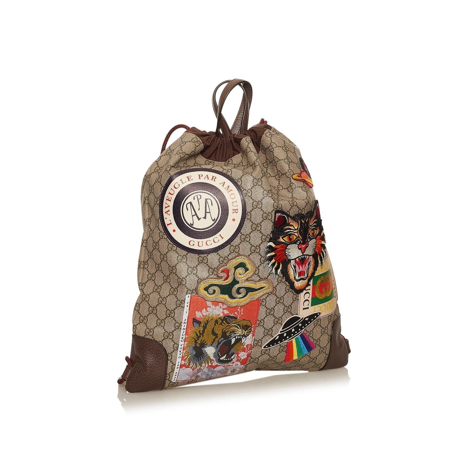 Gucci GG Supreme Courrier Drawstring Backpack
