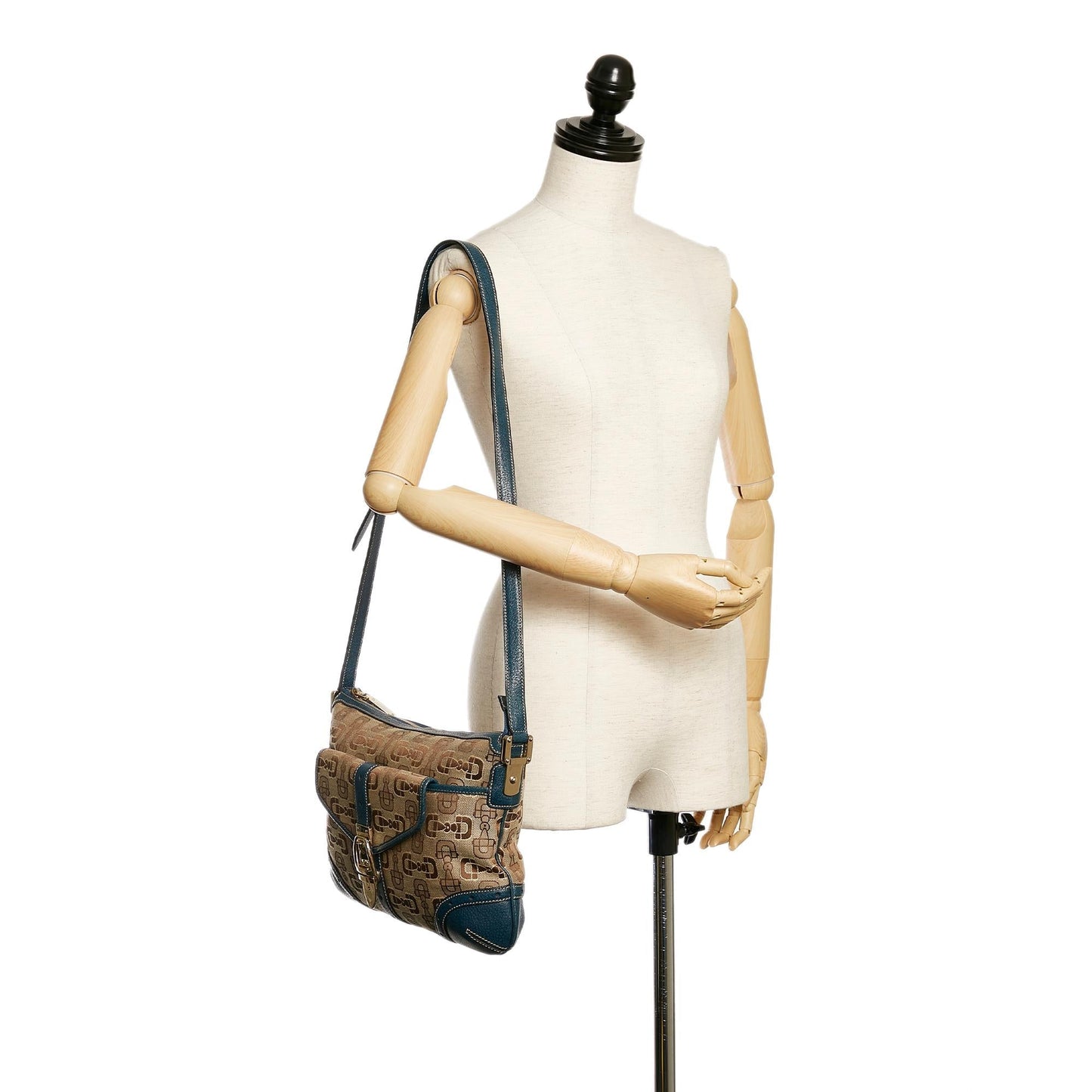 Gucci Horsebit Canvas Crossbody Bag