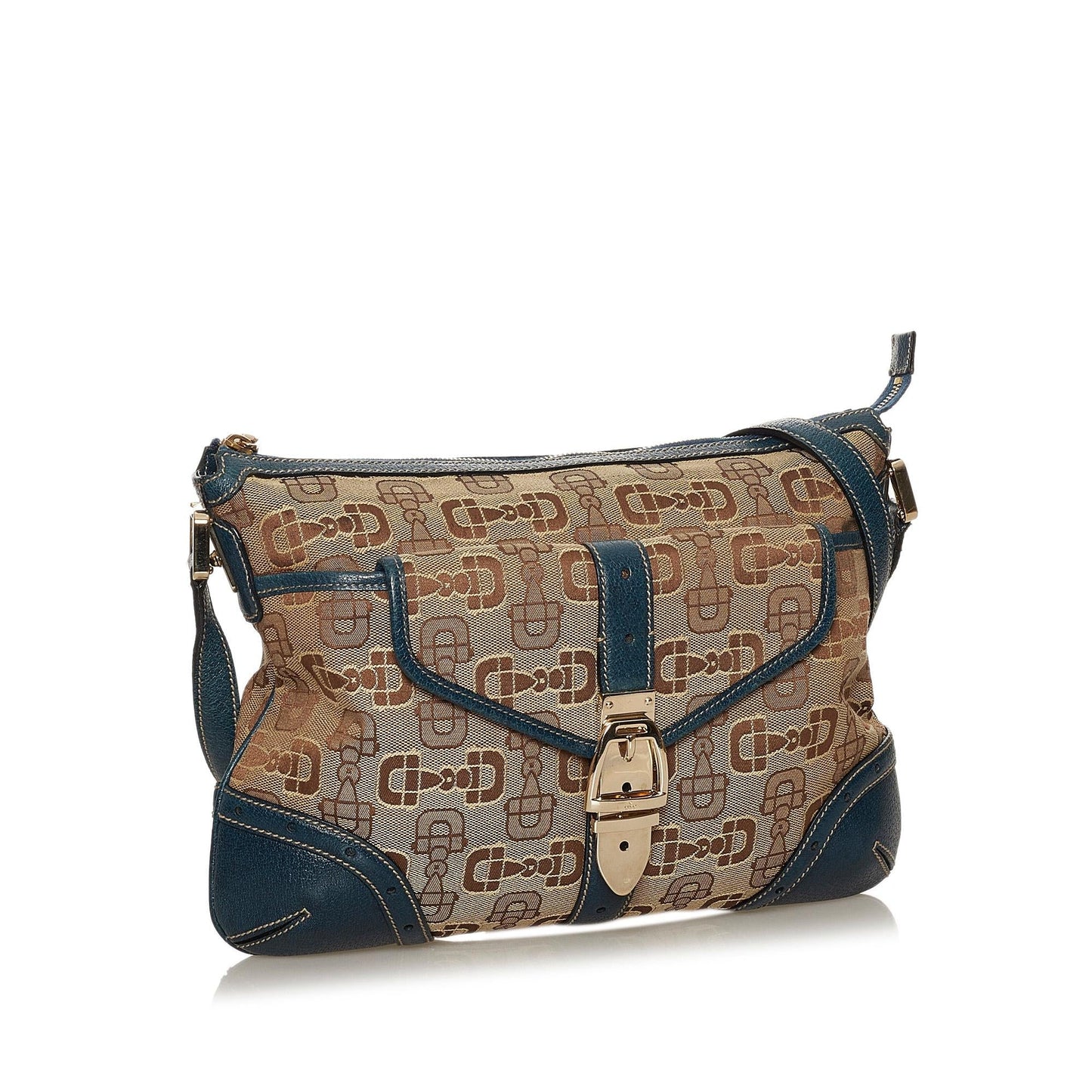 Gucci Horsebit Canvas Crossbody Bag