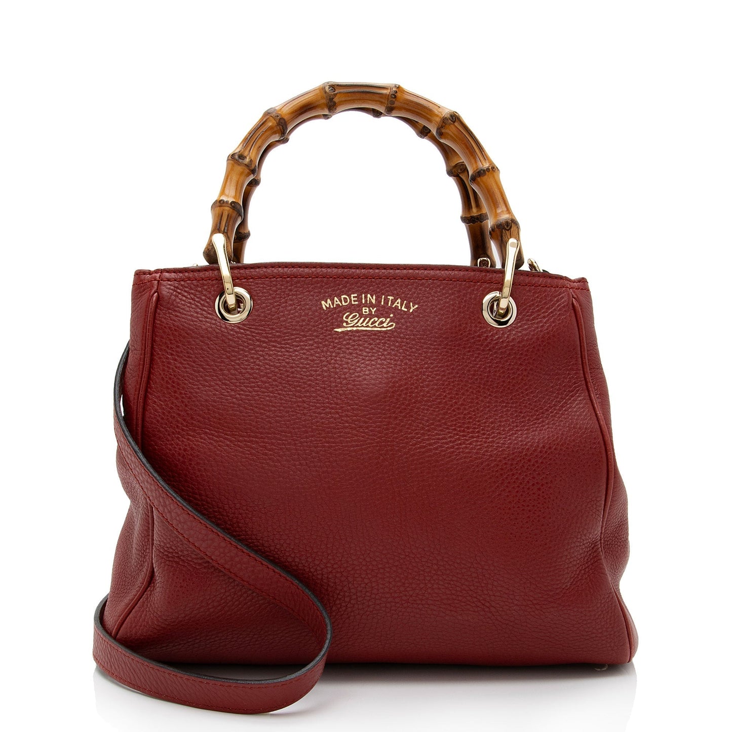 Gucci Metallic Leather Bamboo Mini Shopper Tote (SHF-Vl4q6H)