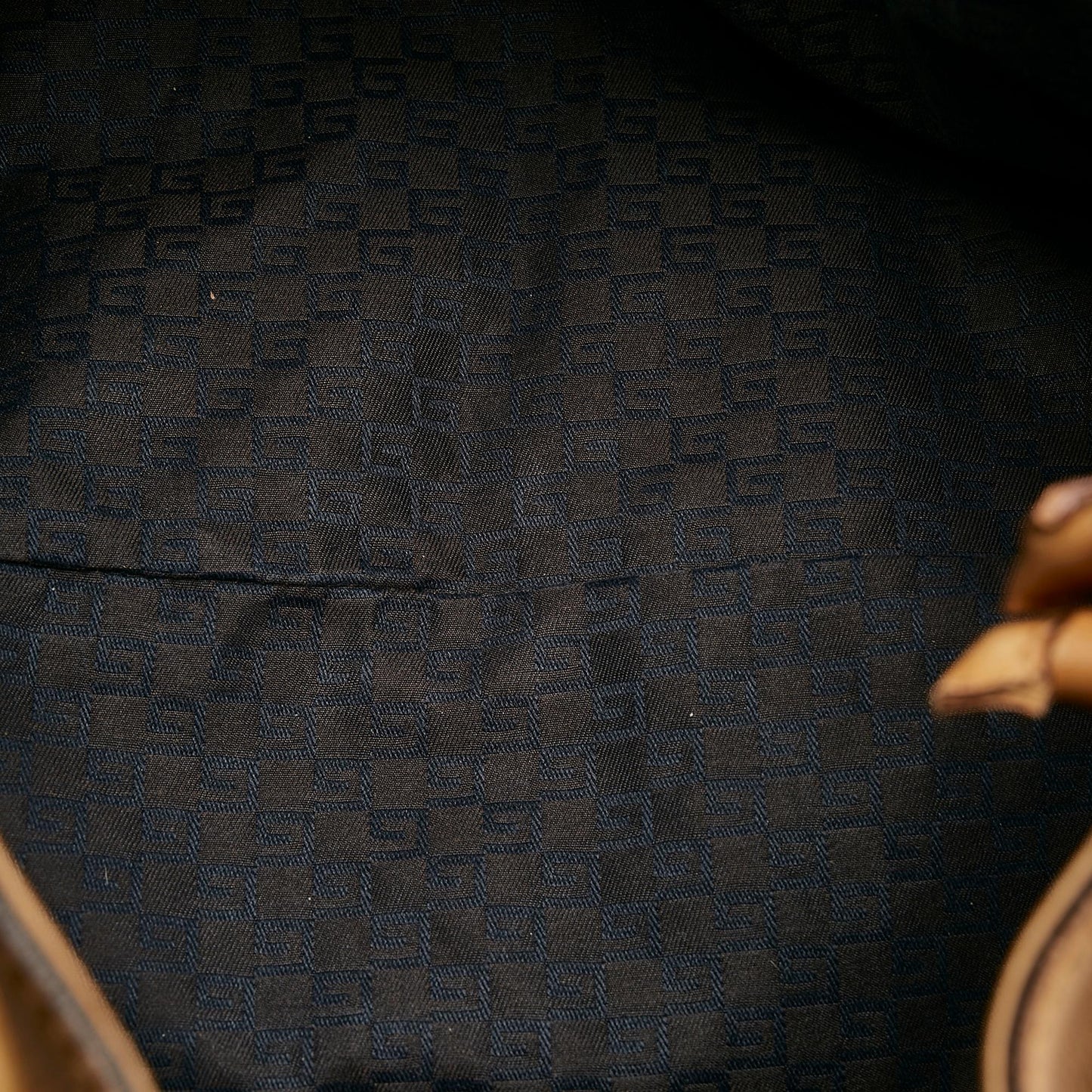 Gucci Leather Drawstring Tote Bag