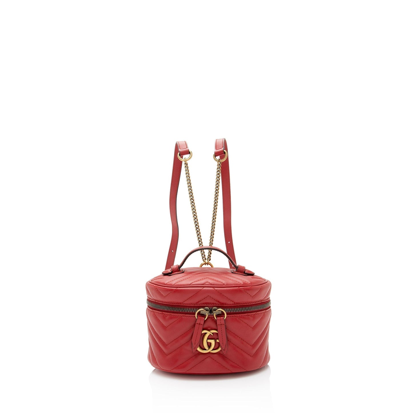 Gucci Matelasse Leather GG Marmont Round Mini Backpack (SHF-I7EvuE)