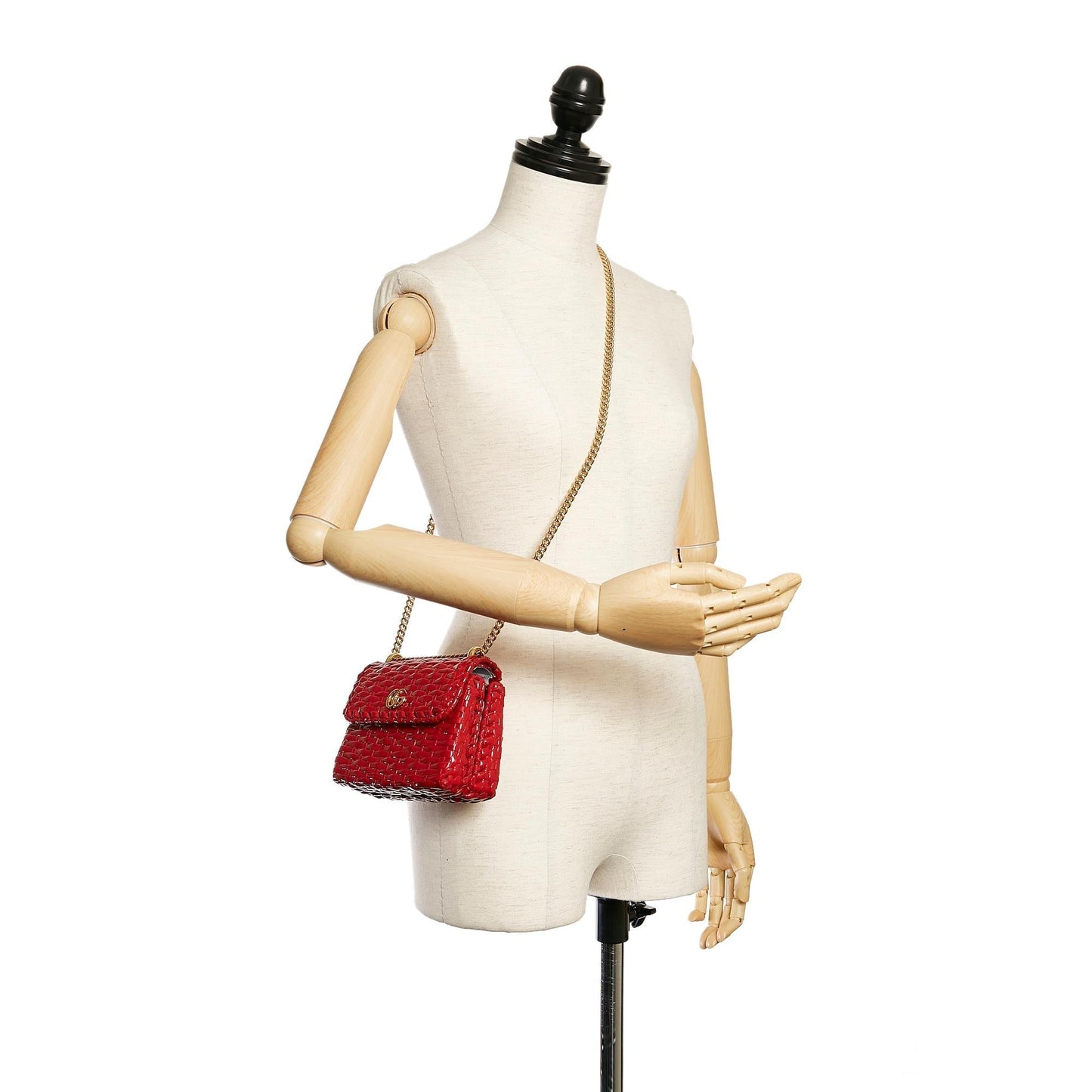 Gucci Mini GG Marmont Cestino Wicker Crossbody Bag