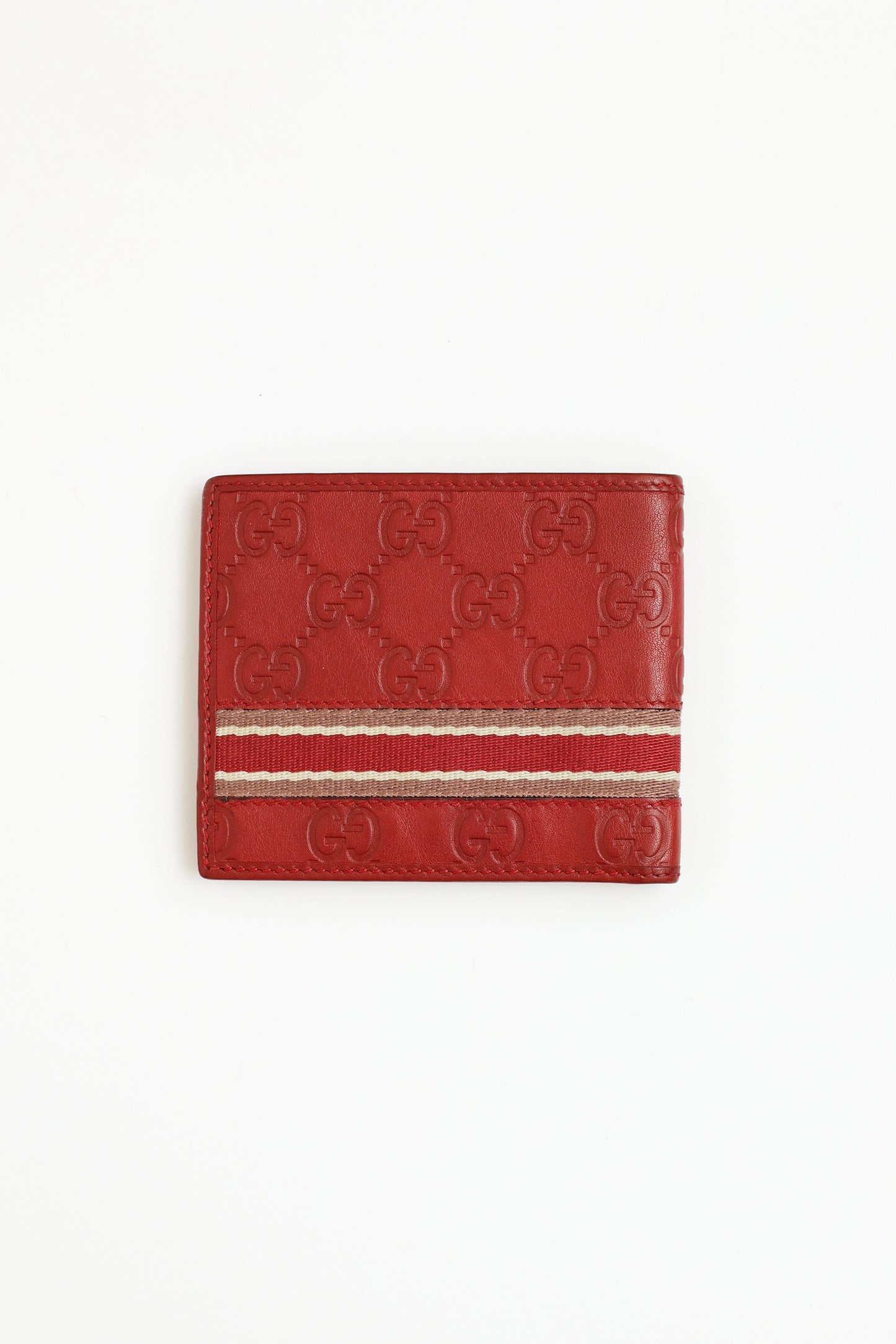 Red Guccisima Web Bi-Fold Wallet