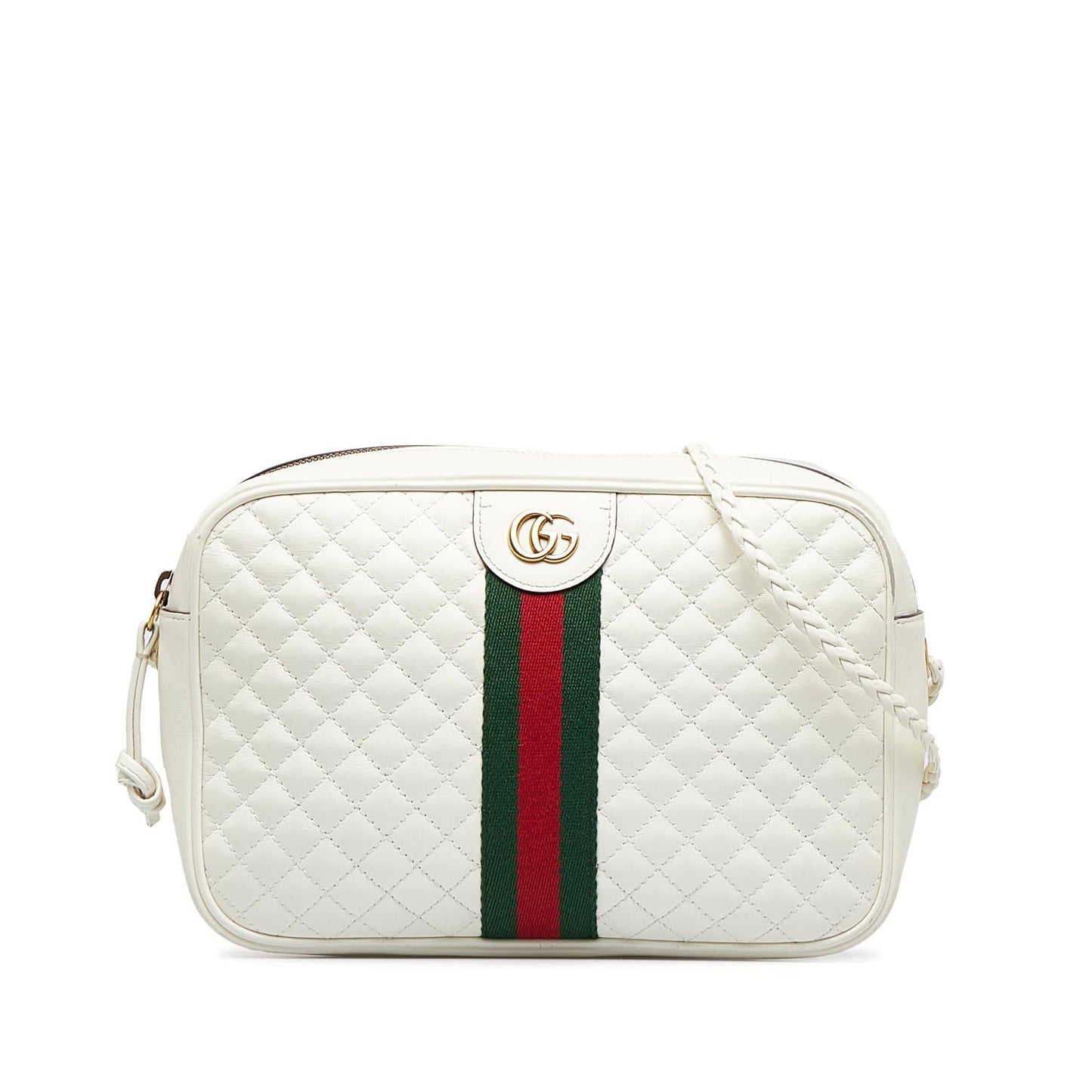 Gucci Small Leather Web Trapuntata Crossbody (SHG-2gYJQ8)