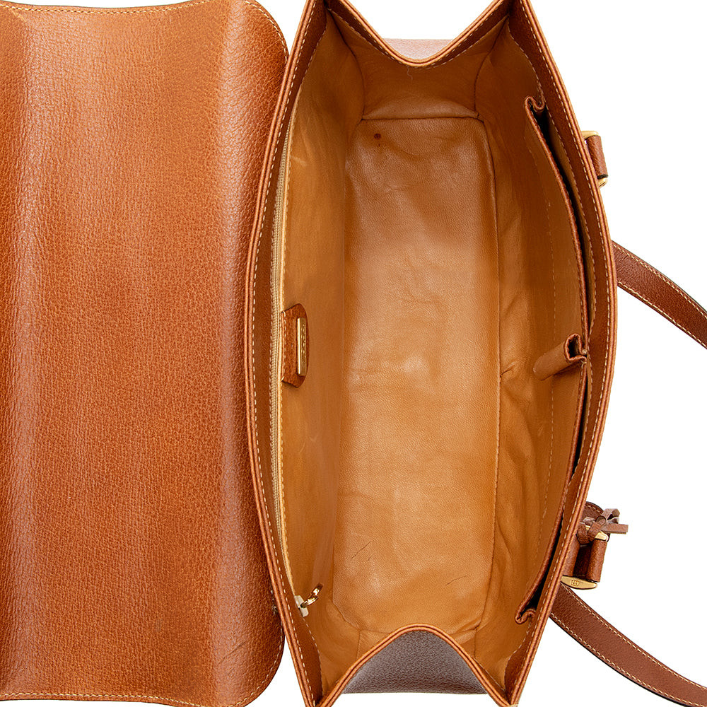 Gucci Vintage Leather Push Lock Satchel - FINAL SALE