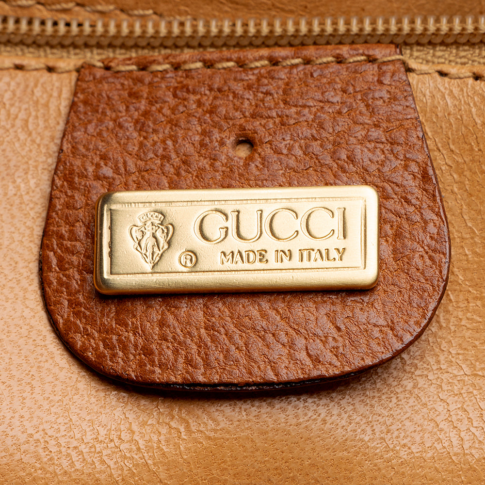 Gucci Vintage Leather Push Lock Satchel - FINAL SALE