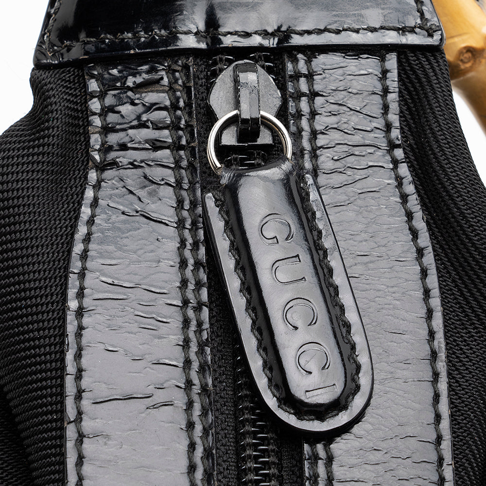 Gucci Vintage Nylon Bamboo Shoulder Bag