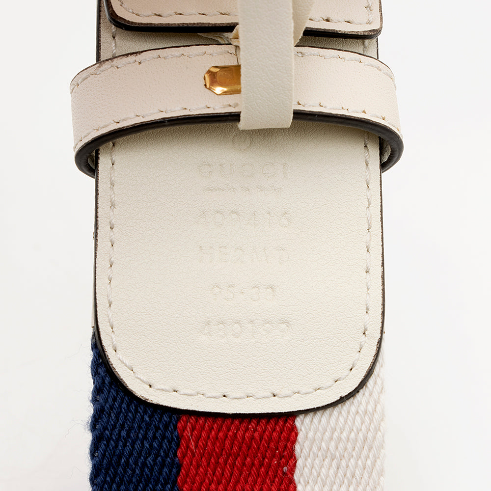 Gucci Web Calfskin Double G Belt - Size 38 / 95