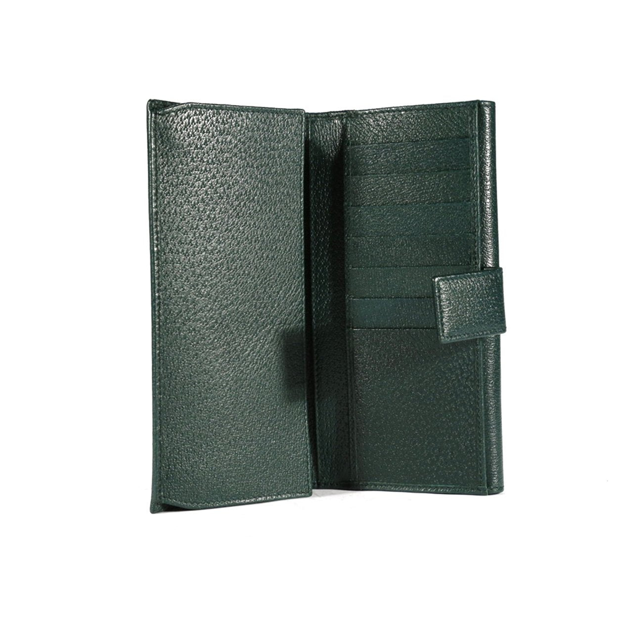 Gucci Women's Wallet Leather Large Check Book Forest Green 231843
