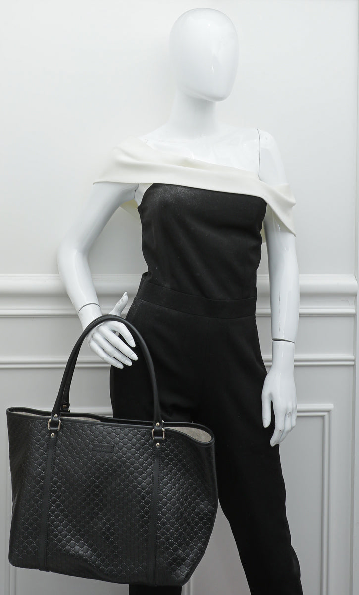 Gucci Black GG Microguccissima Joy Medium Tote Bag