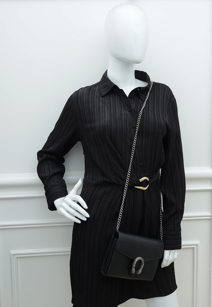 Gucci Black Dionysus Mini Chain Shoulder Bag