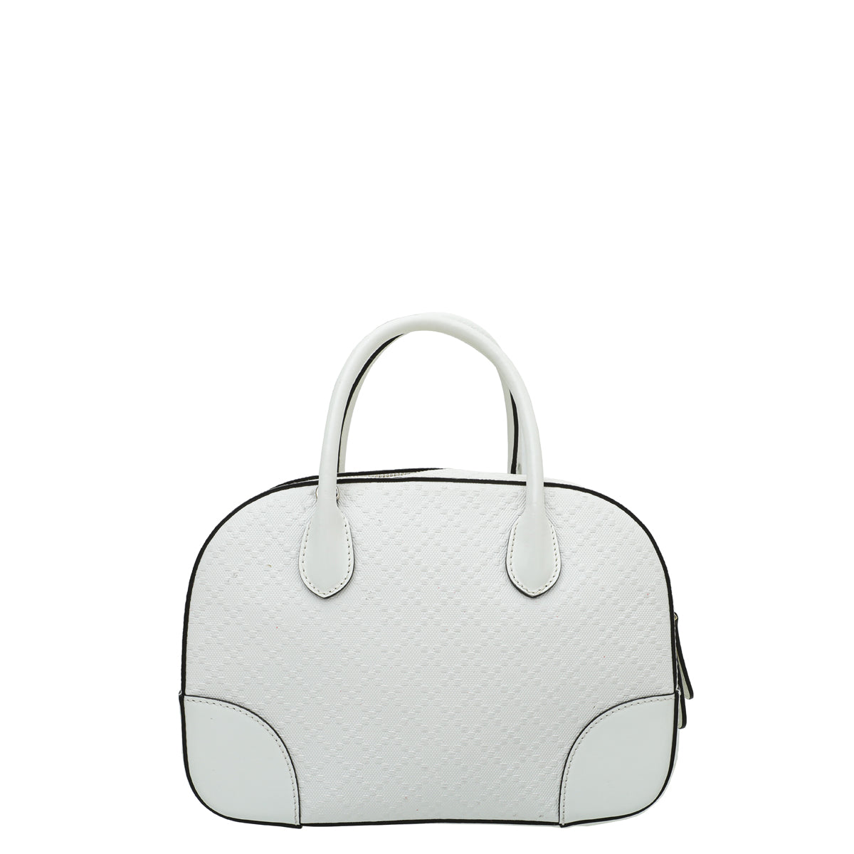 Gucci White Bright Diamante Textured Top Handle Bag