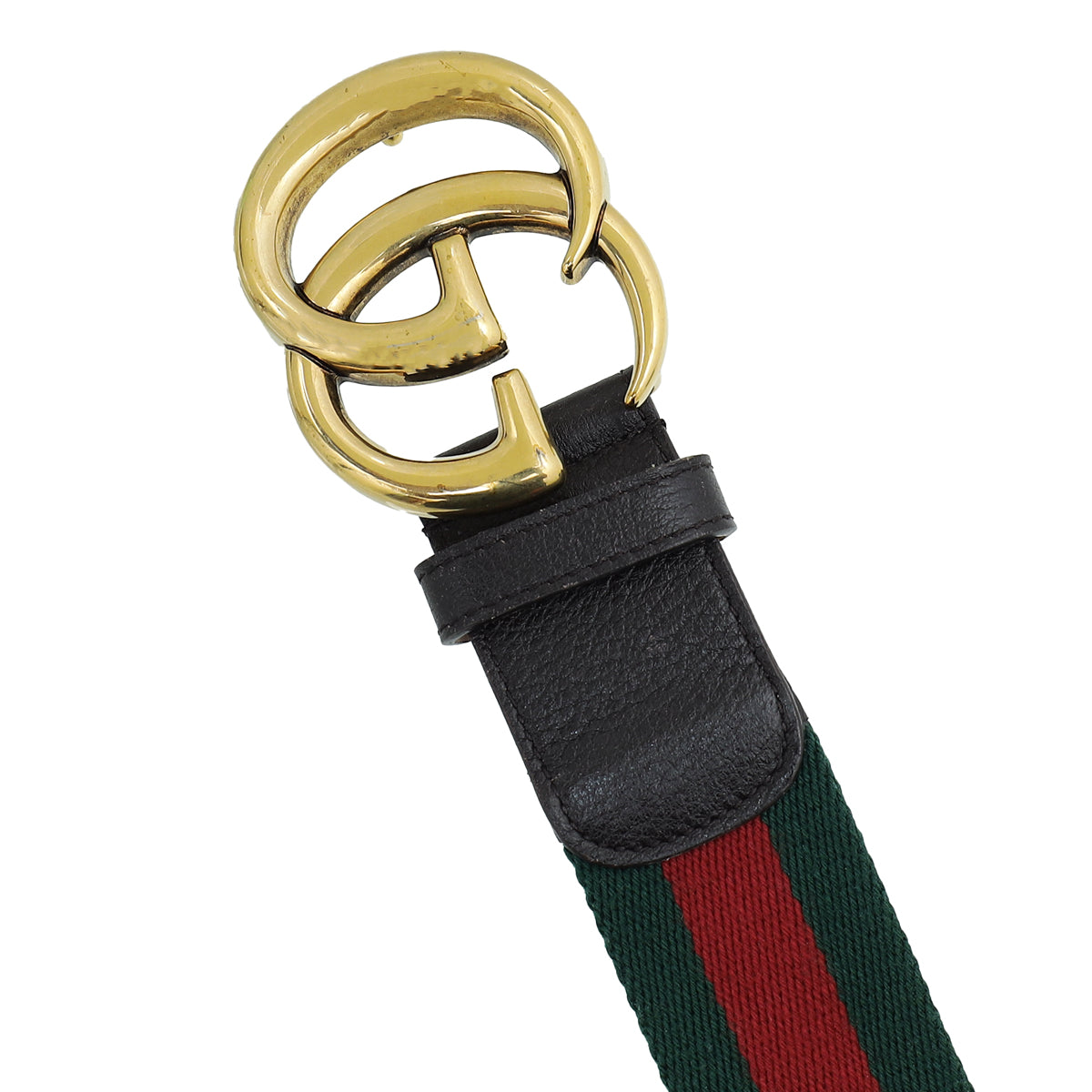 Gucci Tricolor Double G Buckle Web Belt 34