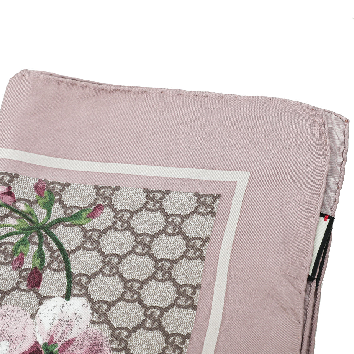 Gucci Antique Rose Multicolor GG Blooms Print Silk Scarf