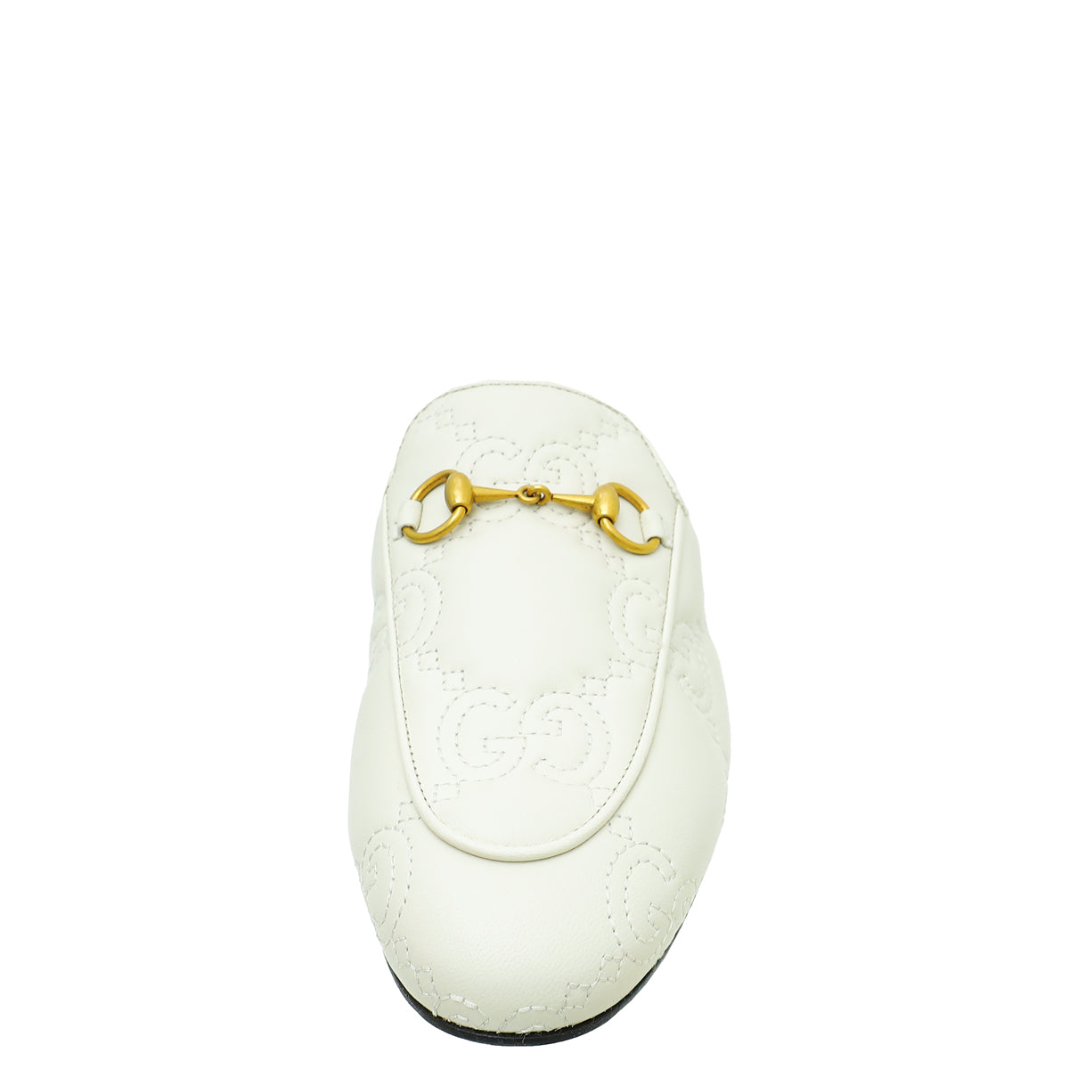 Gucci White GG Jumbo Embossed Princetown Mules 36.5