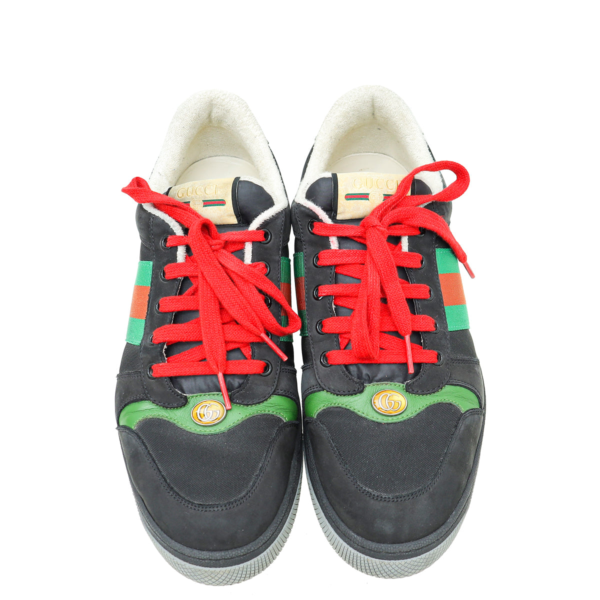Gucci Tricolor GG Screener Web Lace Up Sneakers 10
