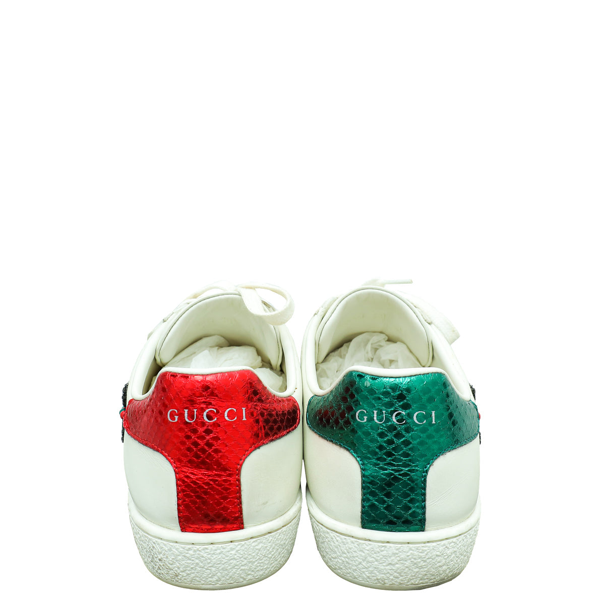 Gucci White Arrow Embroidered Ace Sneakers 38