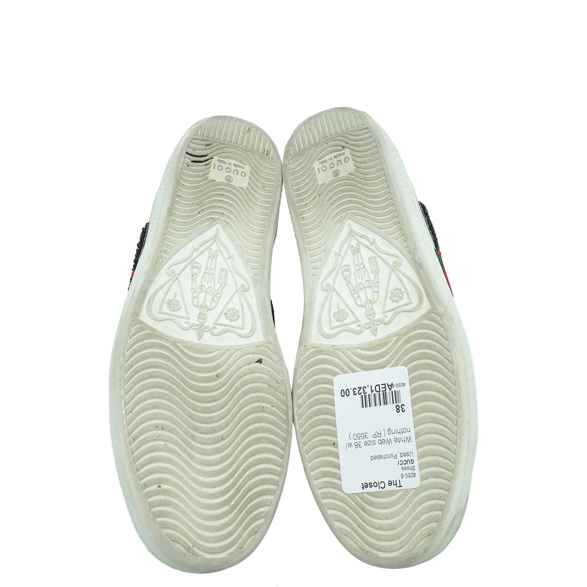Gucci White Arrow Embroidered Ace Sneakers 38