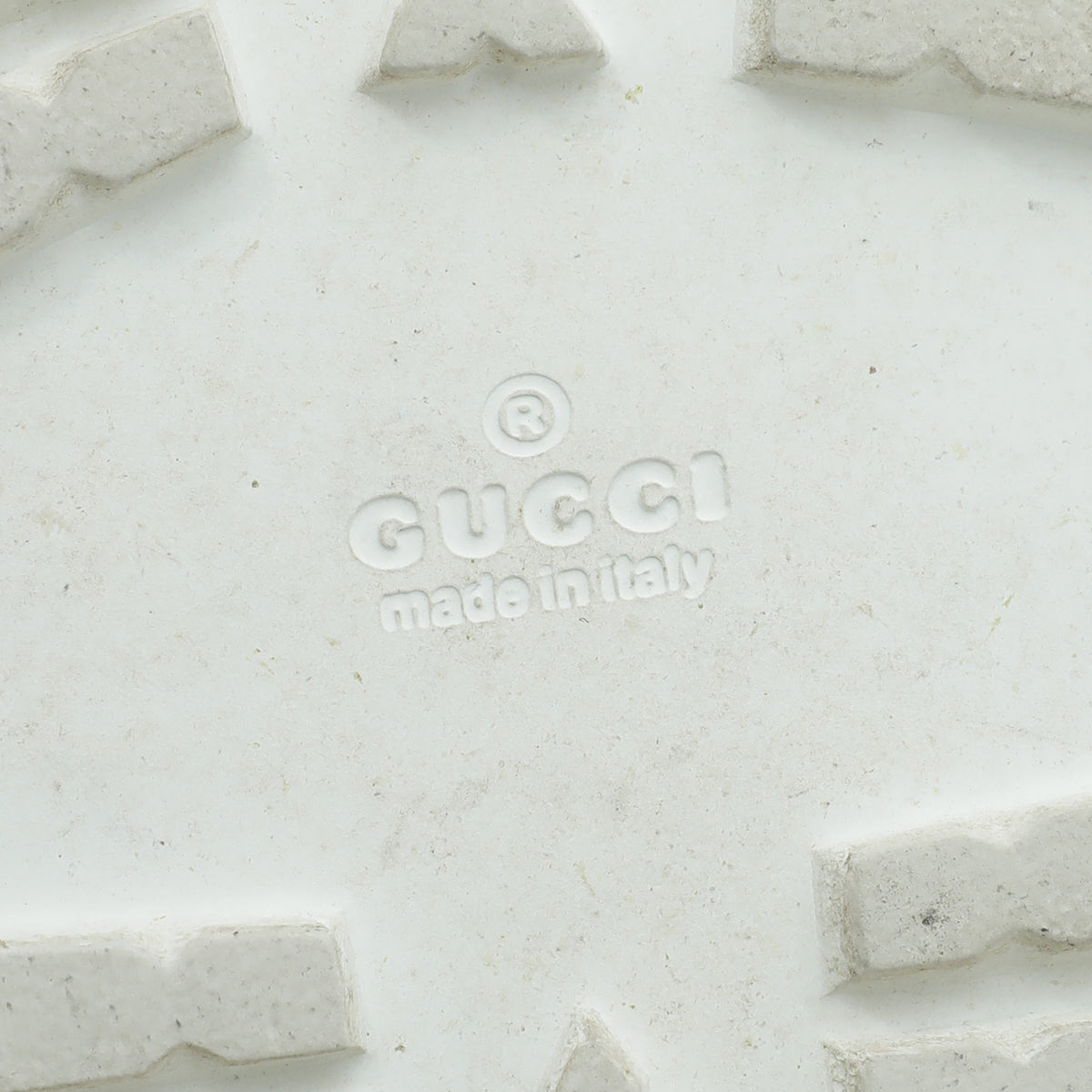 Gucci White Men's Web Rubber Slide Sandals 9