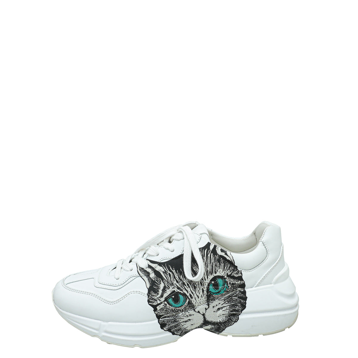 Gucci White Rhyton Mystic Cat Print Sneaker 37.5