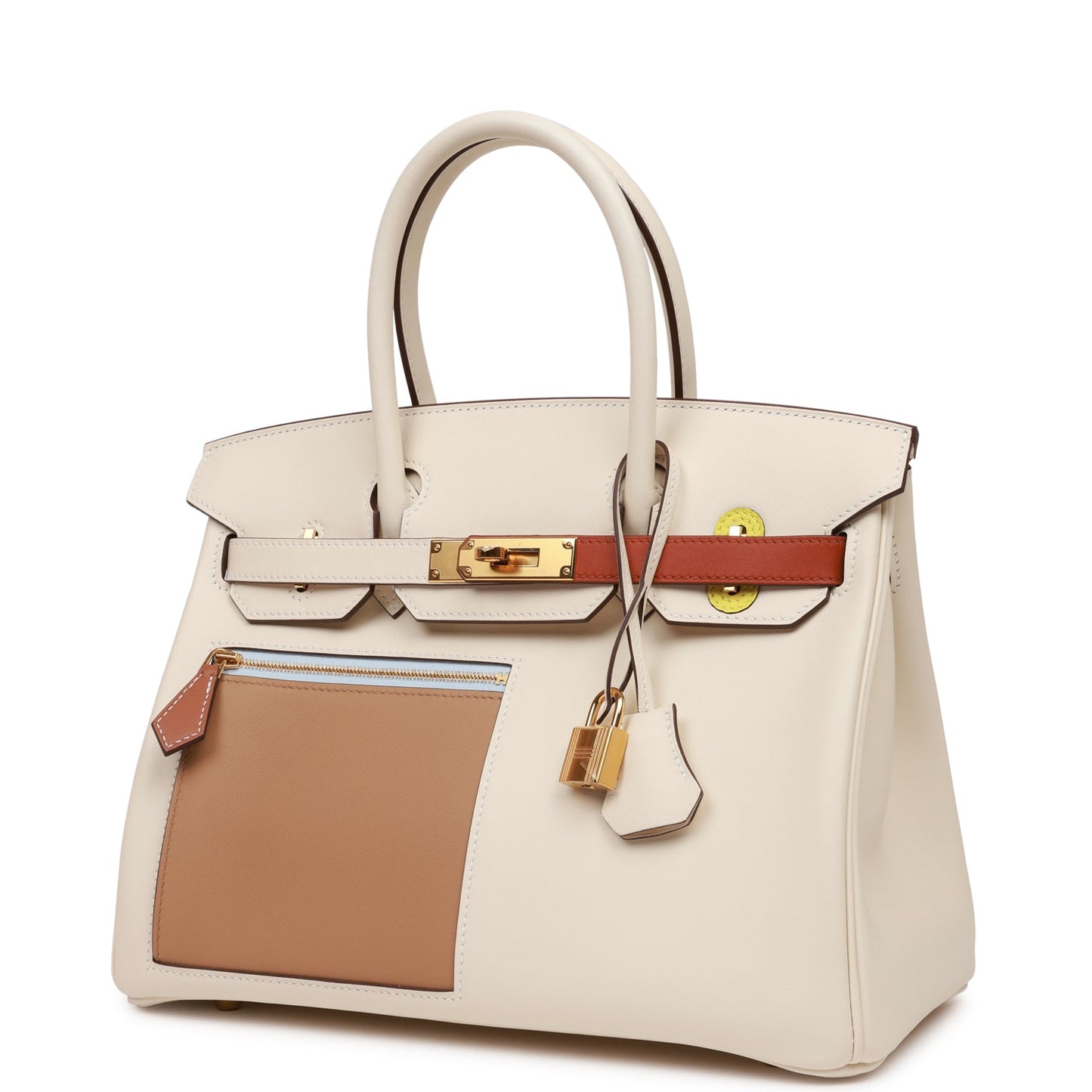 Hermes Colormatic Birkin 30 Nata, Chai and Cuivre Swift Gold Hardware