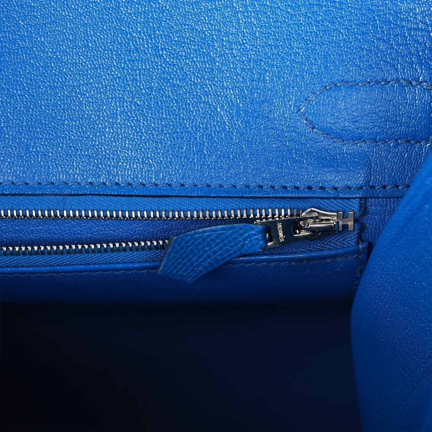 Hermes Birkin Sellier 30 Bleu France Epsom Palladium Hardware