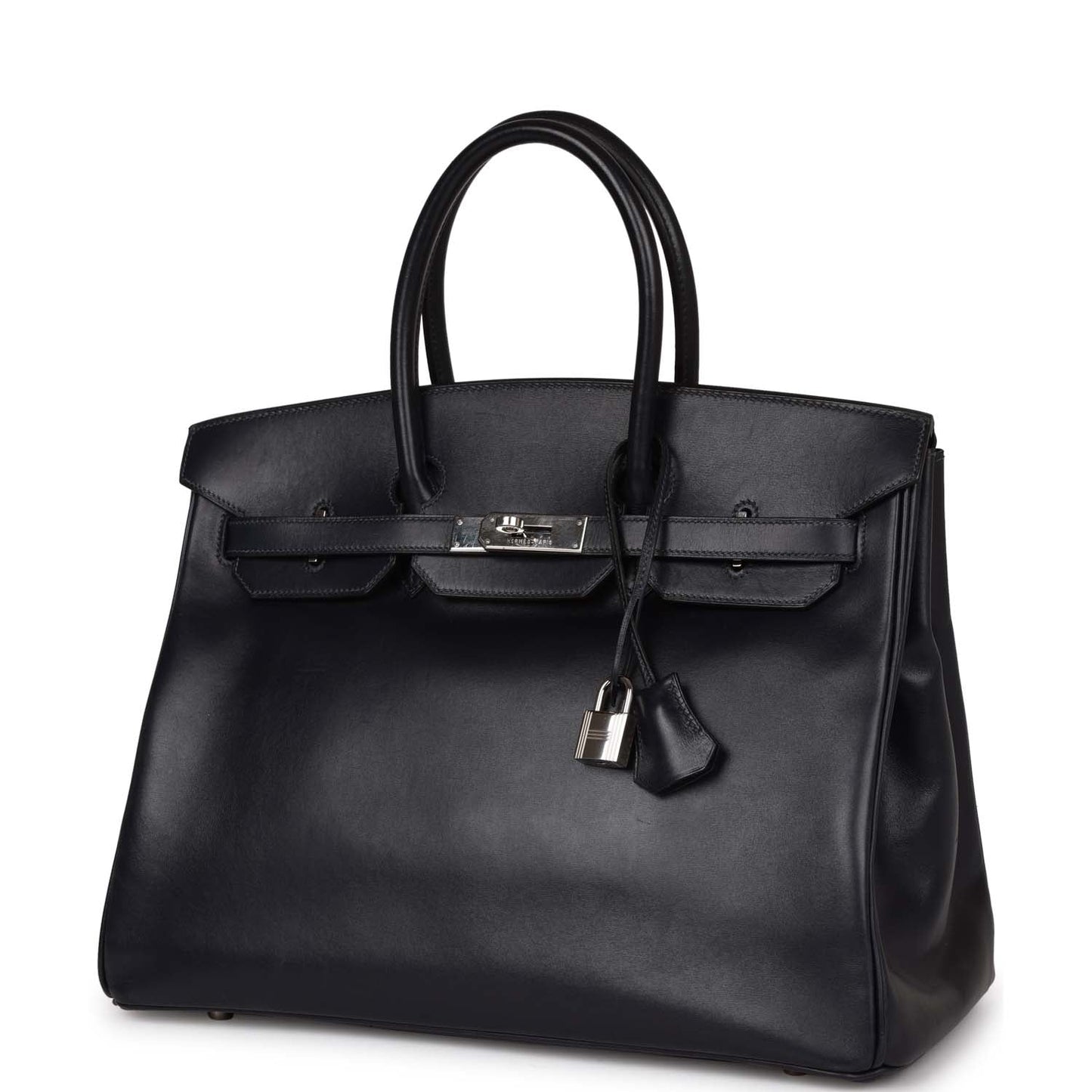 Hermes Birkin 35 Bleu Navy Box Palladium Hardware