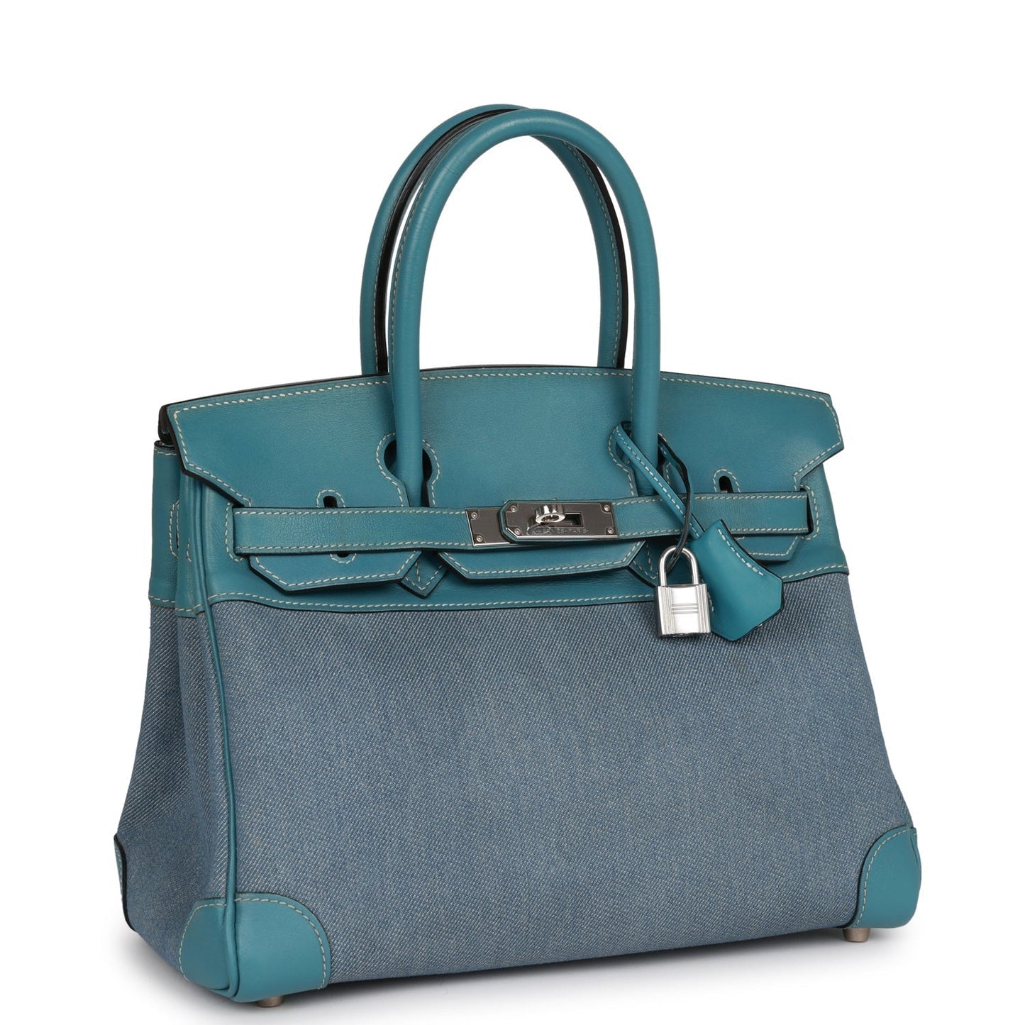 Hermes Birkin 30 Denim and Blue Jean Gulliver Palladium Hardware