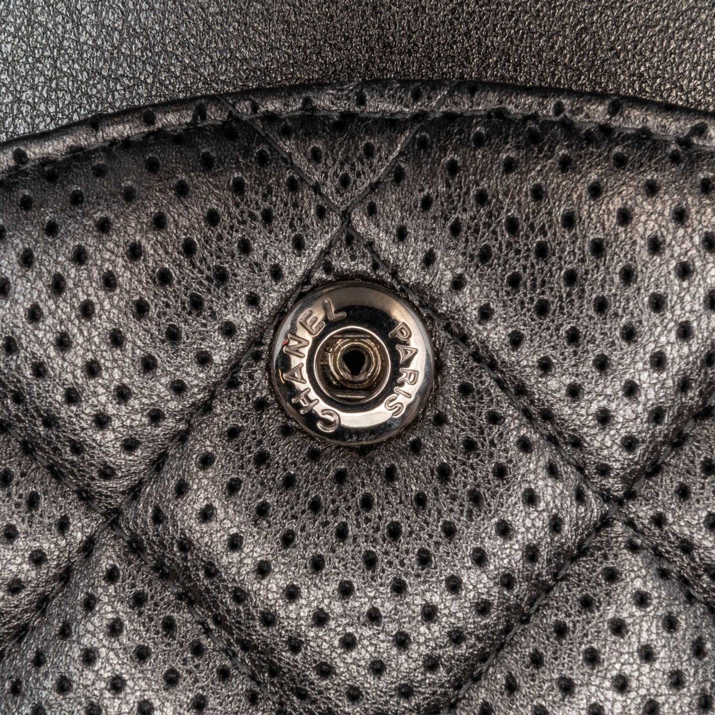 Silver Chanel Jumbo Classic Perforated Lambskin Double Flap Shoulder Bag