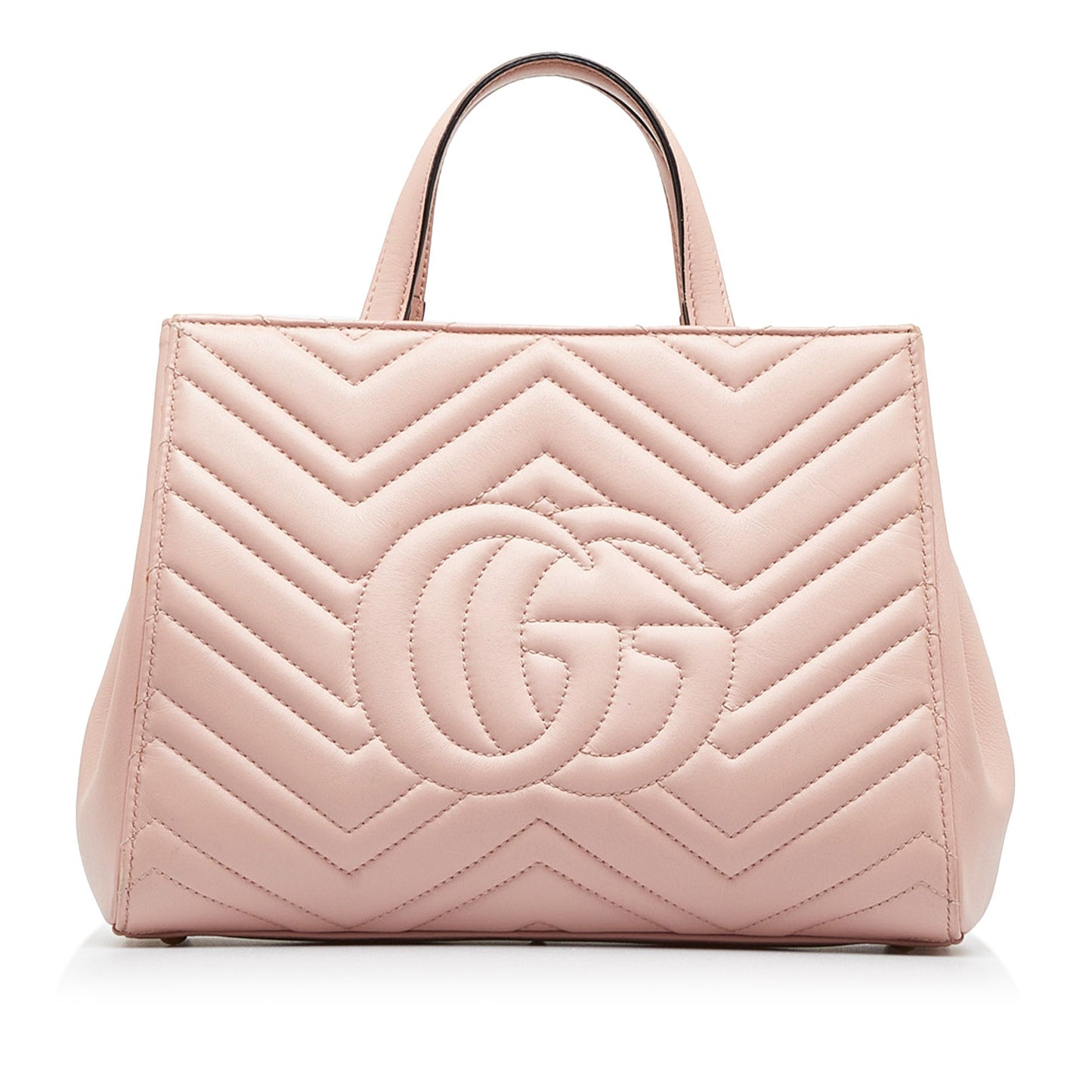 Pink Gucci Medium GG Marmont Matelasse Tote Satchel