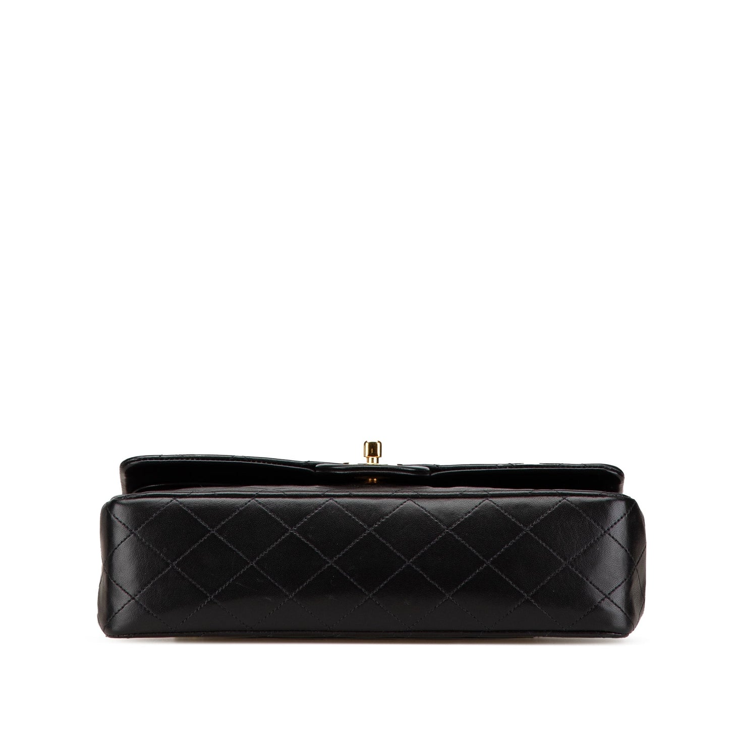 Black Chanel Medium Classic Lambskin Double Flap Shoulder Bag