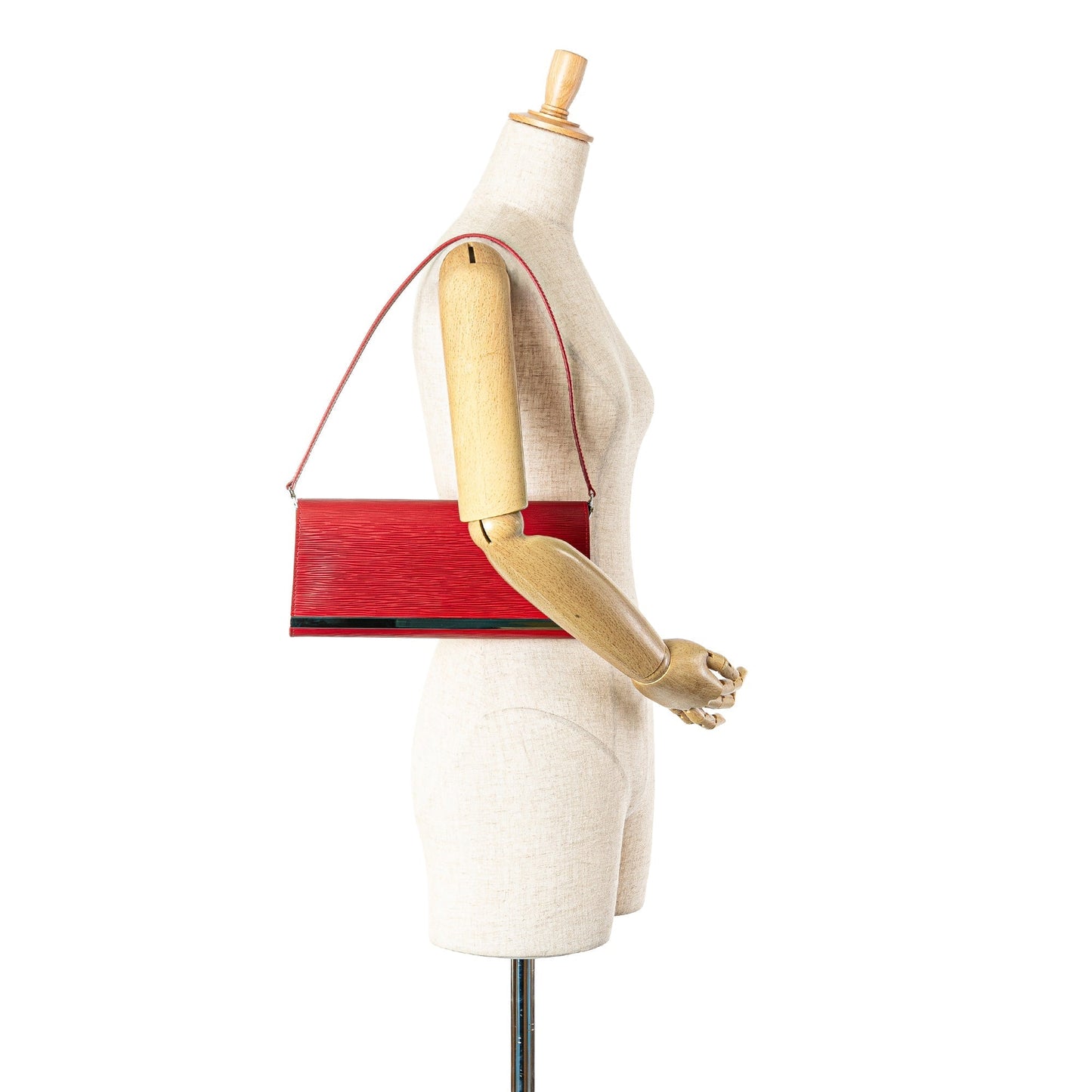 Red Louis Vuitton Epi Sevigne Clutch Shoulder Bag