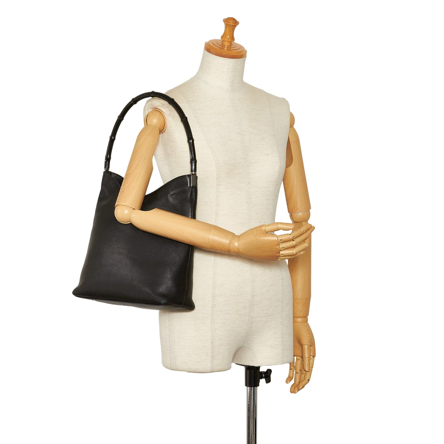 GUCCI Bamboo Leather Shoulder Bag