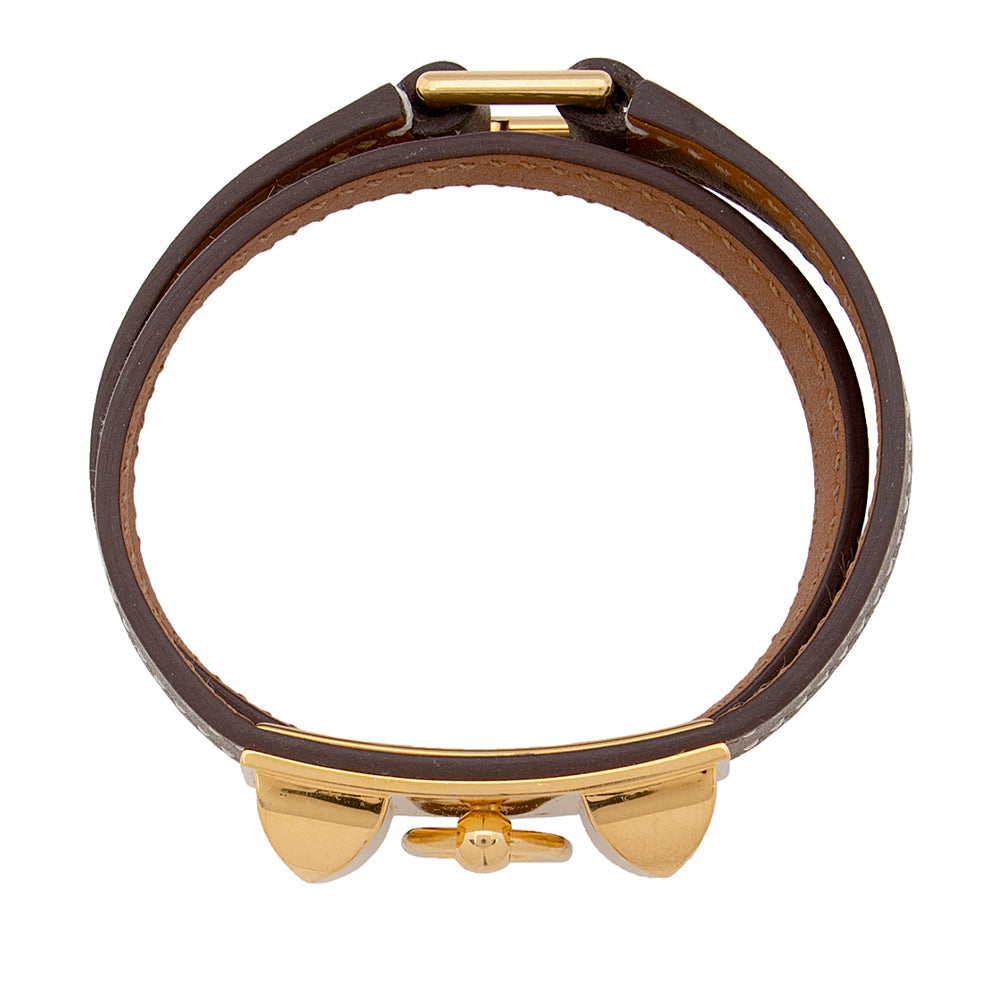 Hermes Box Calfskin Rivale Double Tour Bracelet - FINAL SALE (SHF-19609)