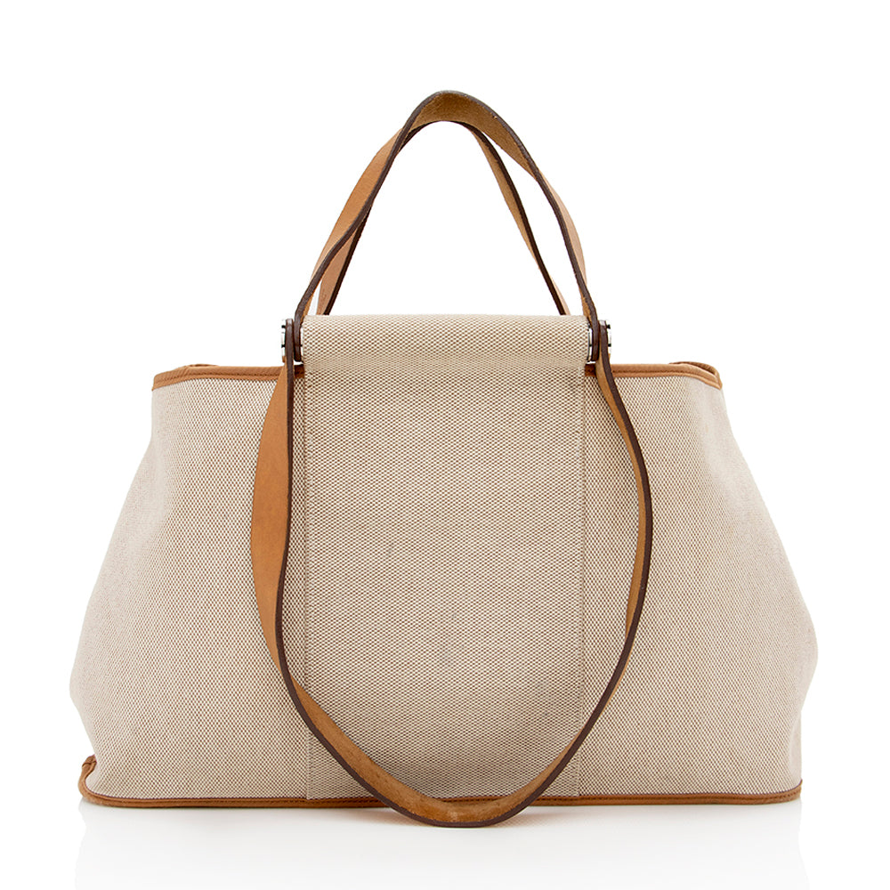Hermes Canvas Calfskin Cabag Elan Tote - FINAL SALE (SHF-16359)