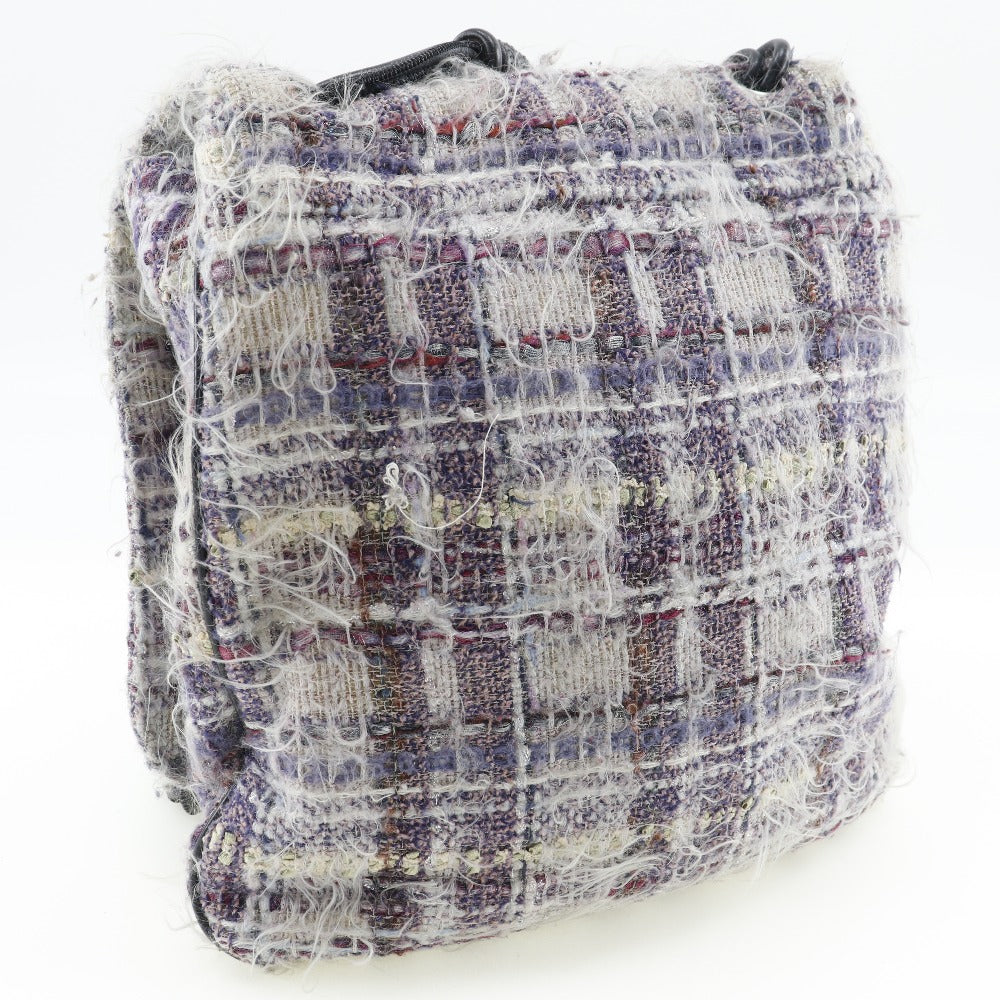 CHANEL Shoulder Bag tweed purple Women Used