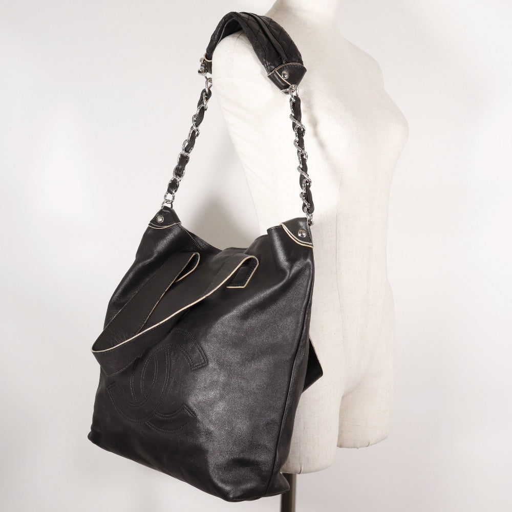 CHANEL Handbag Calfskin black 2WAYShoulder Women Used