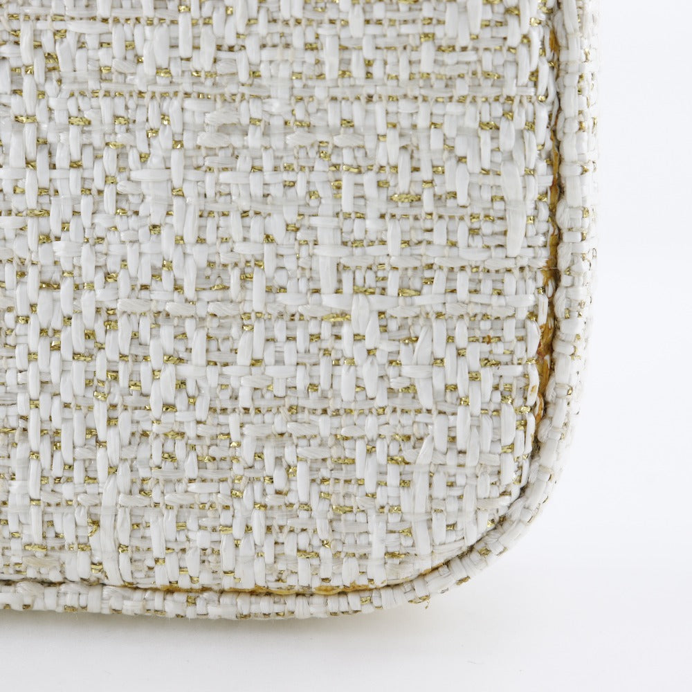 CHANEL Shoulder Bag A84415 tweed White 2-way clutch Deauville ChainShoulder