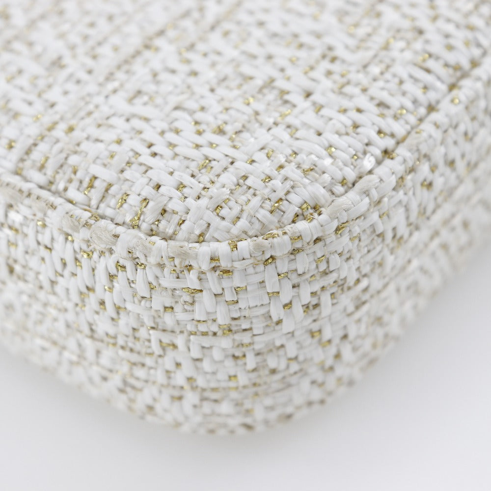 CHANEL Shoulder Bag A84415 tweed White 2-way clutch Deauville ChainShoulder