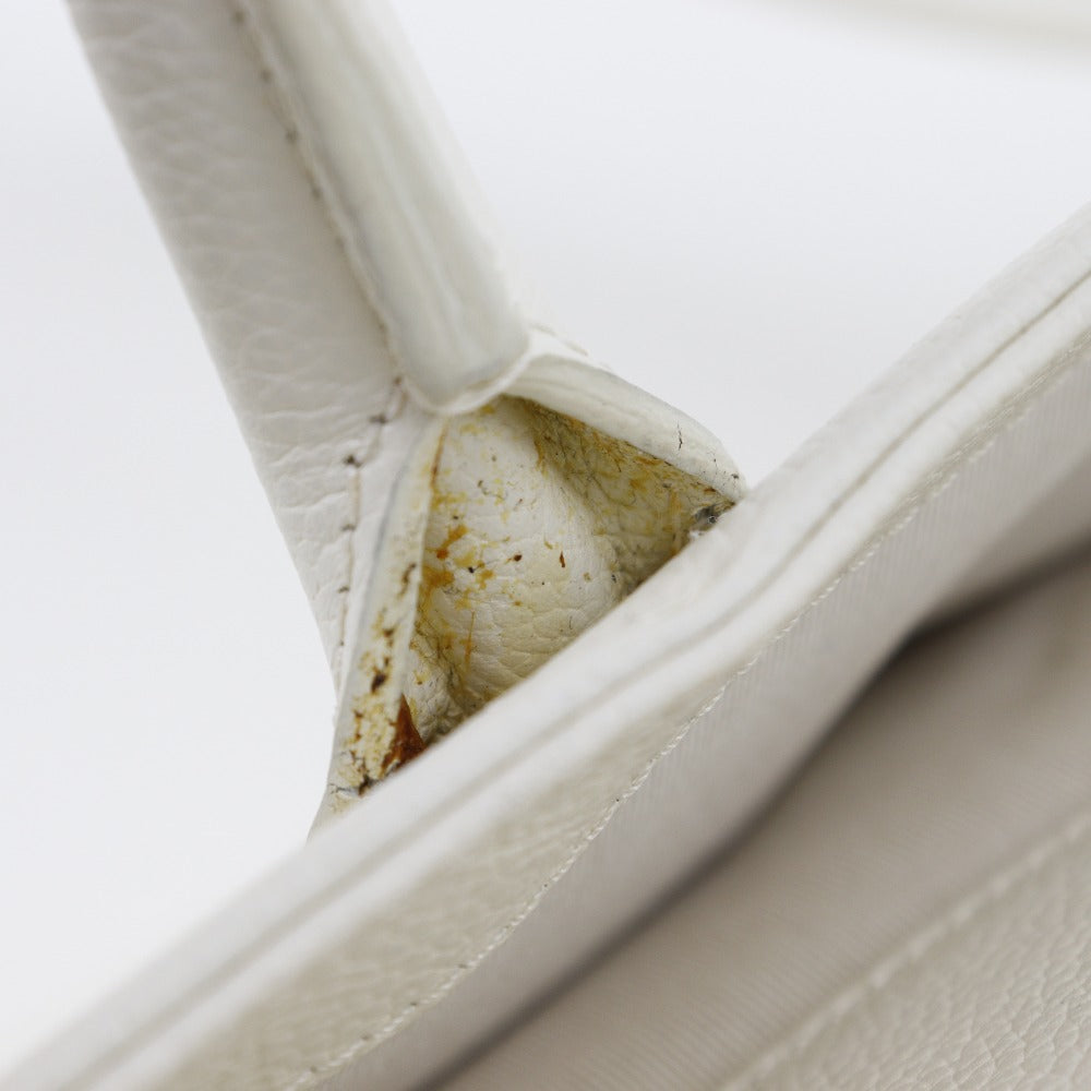 CHANEL Tote Bag A15206 Caviar skin White 2WAYShoulder Executive tote