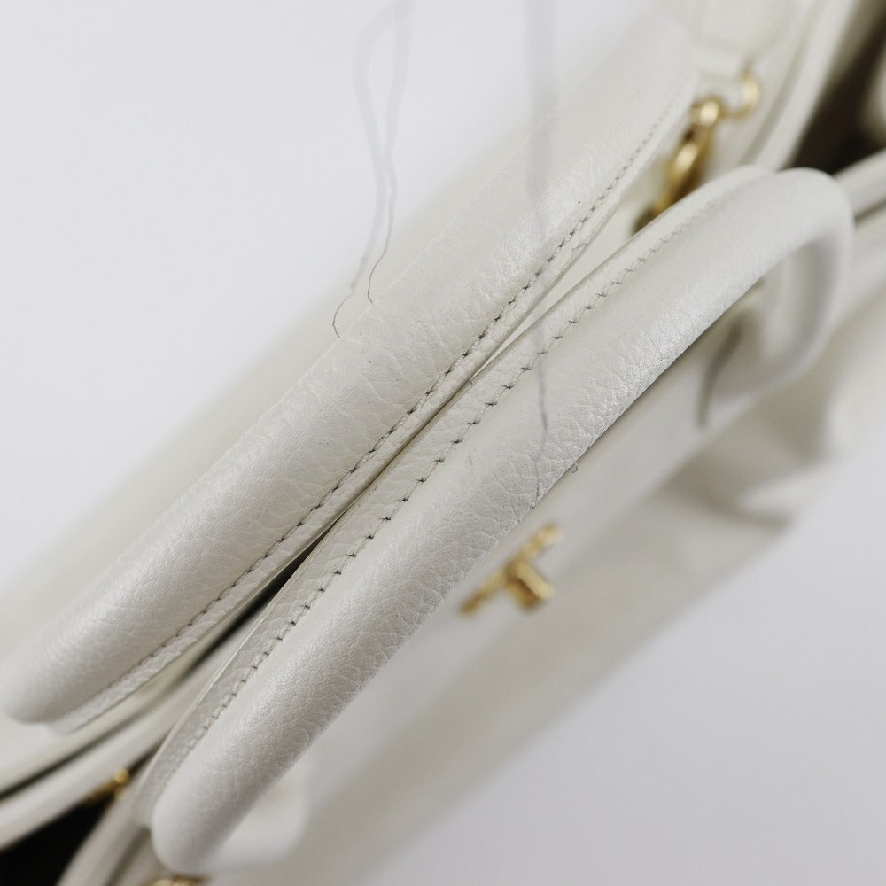 CHANEL Tote Bag A15206 Caviar skin White 2WAYShoulder Executive tote