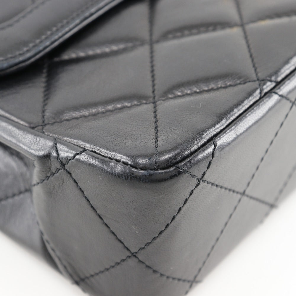 CHANEL Shoulder Bag lambskin black Paris limited Matrasse ChainShoulder