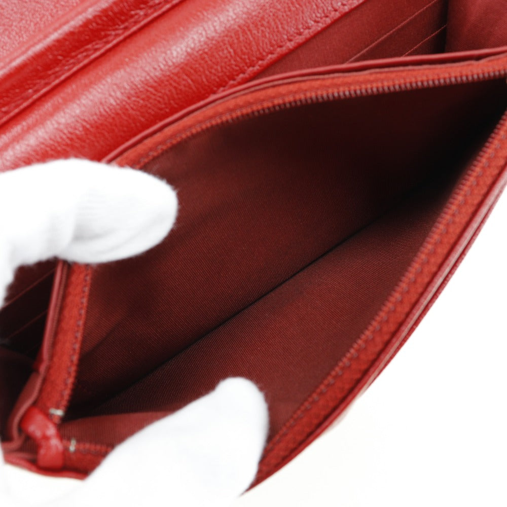 CHANEL Shoulder Bag Calfskin Red Matrasse Studs