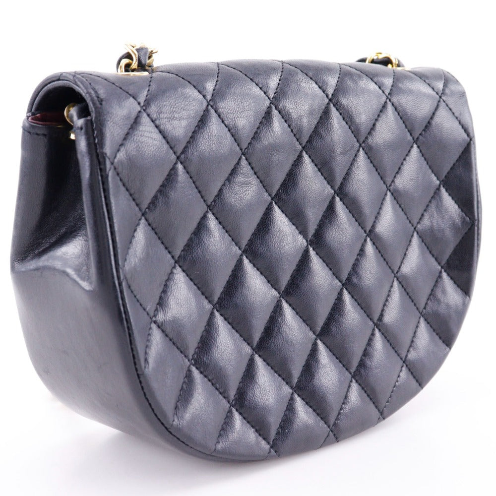 CHANEL Shoulder Bag Calfskin black Matrasse ChainShoulder