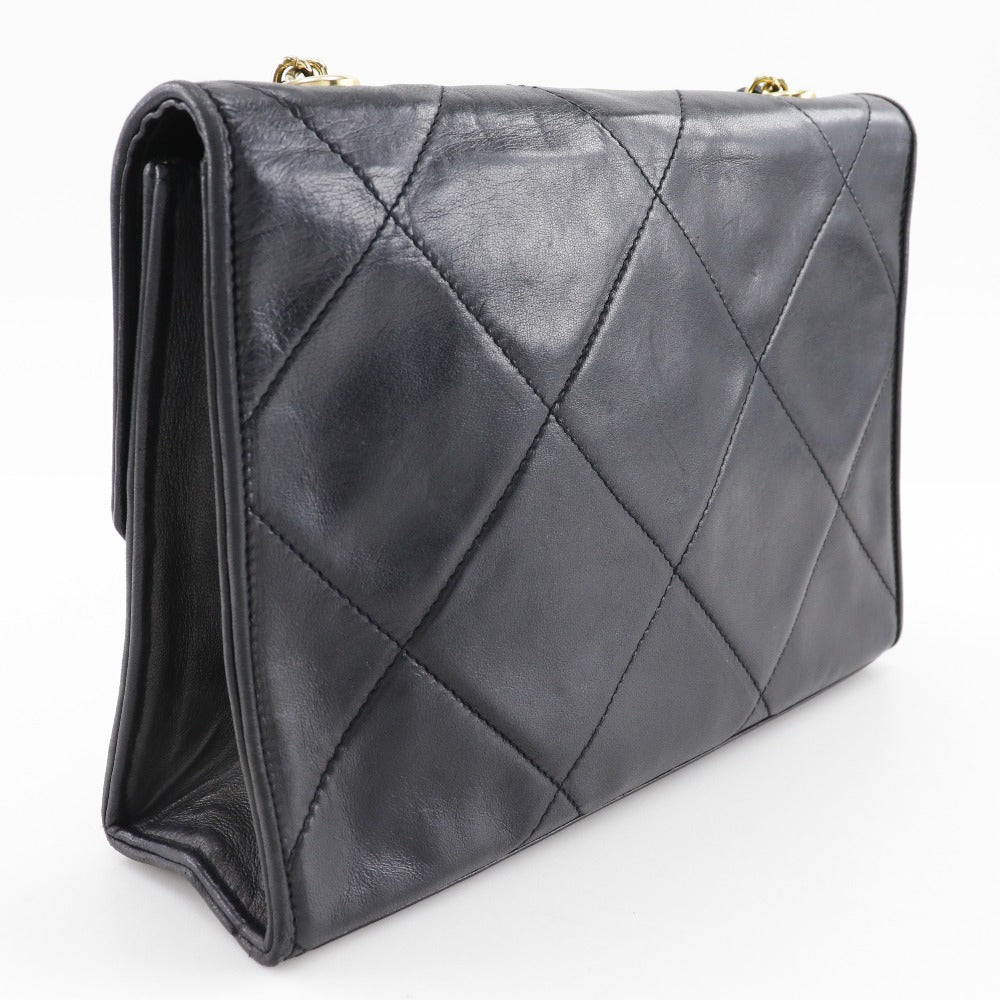 CHANEL Shoulder Bag lambskin black Matrasse ChainShoulder