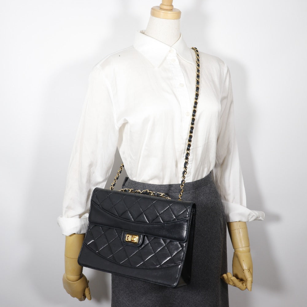 CHANEL Shoulder Bag lambskin black 2.55 Matrasse ChainShoulder