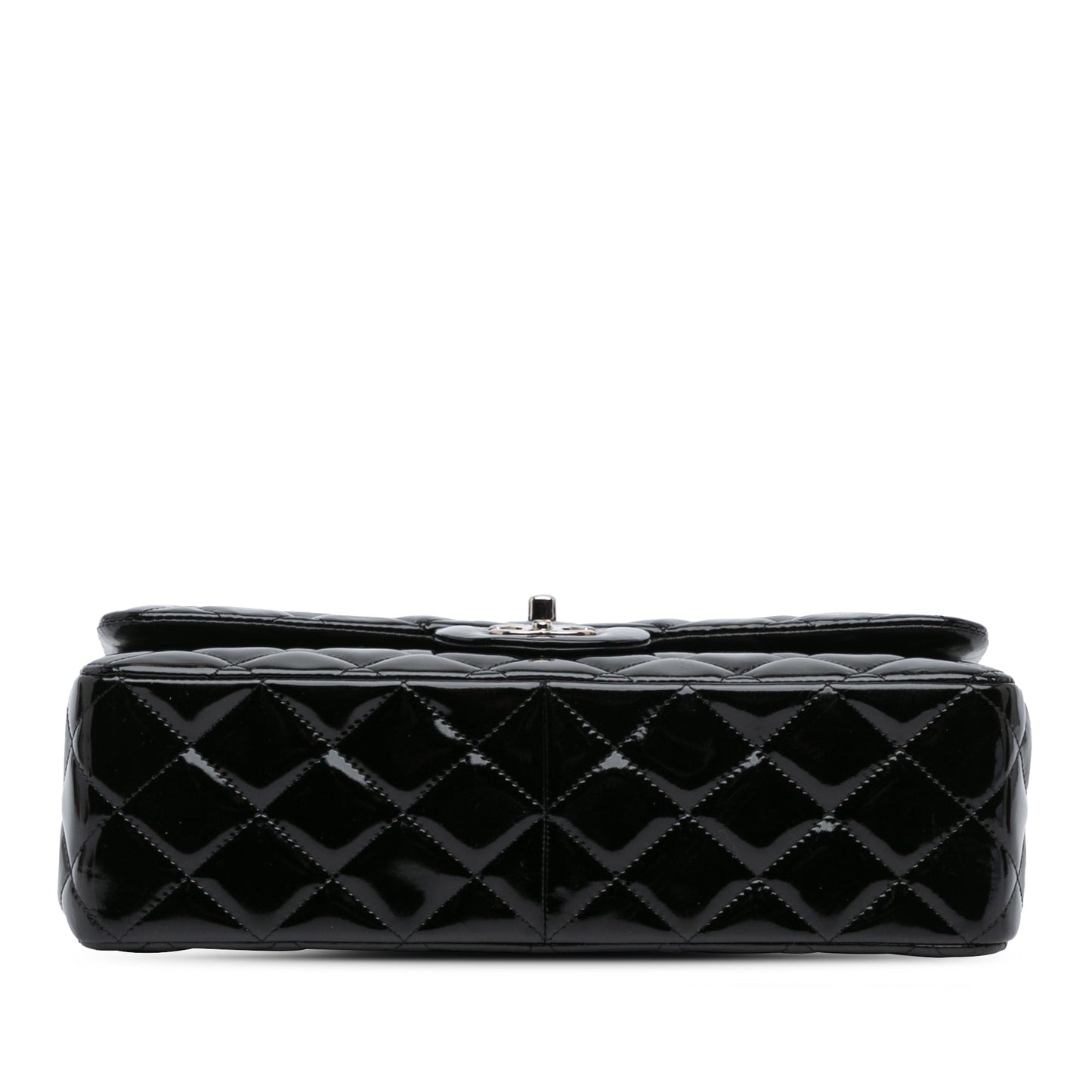 Black Chanel Jumbo Classic Patent Double Flap Shoulder Bag